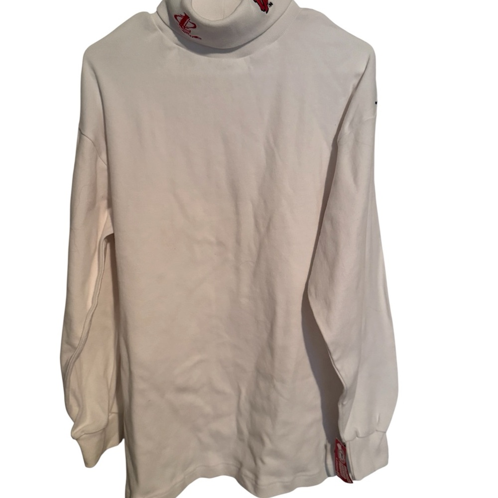 White Long Sleeve Turtleneck Top